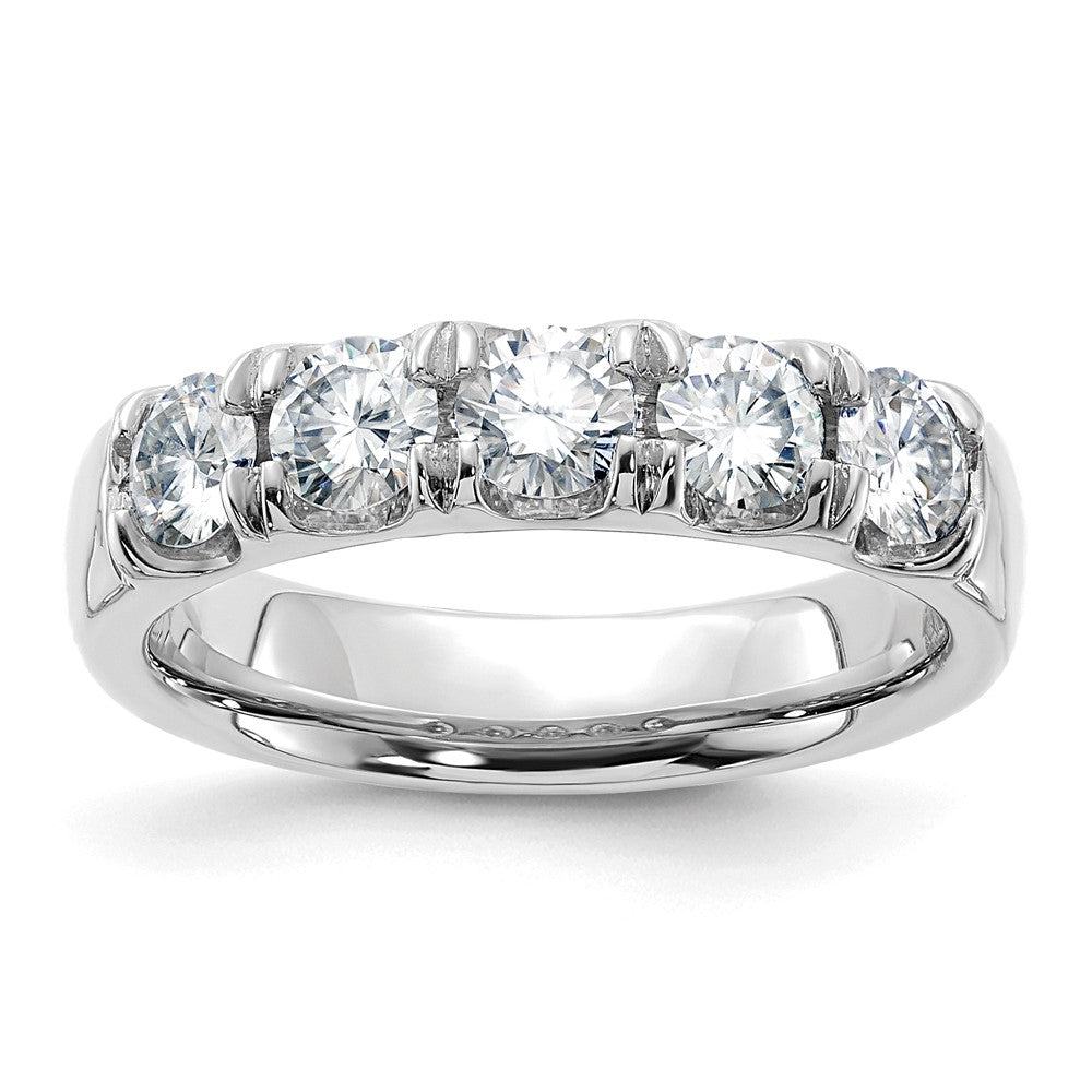 14kw 1ct. 5 Stone D E F Pure Light Moissanite Band