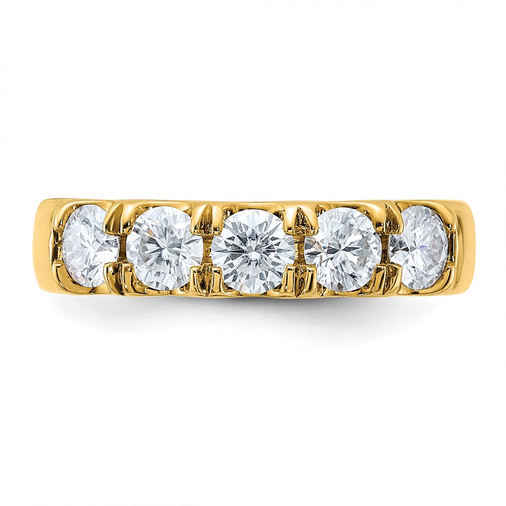 14ky Gold 1ct. 5 Stone D E F Pure Light Moissanite Band