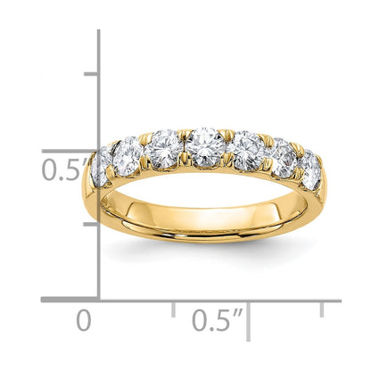 14ky Gold 1ct. 7 Stone G H I True Light Moissanite Band