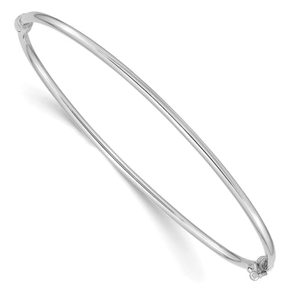 14k White Gold  Hinged Bangle Bracelet