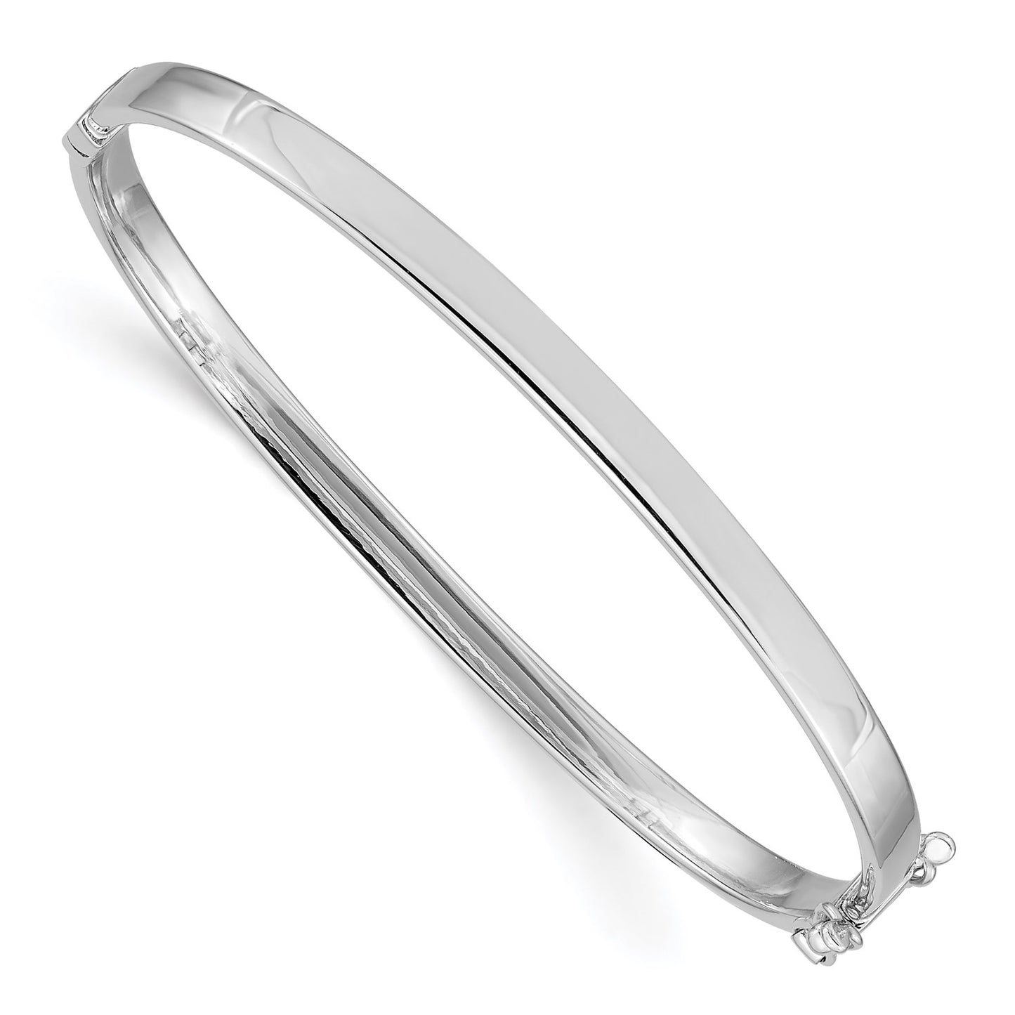 14k White Gold 4mm Hinged Bangle