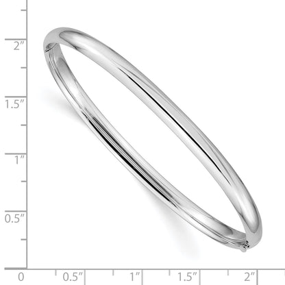 14k White Gold High Polished 5.0mm Hinged Bangle