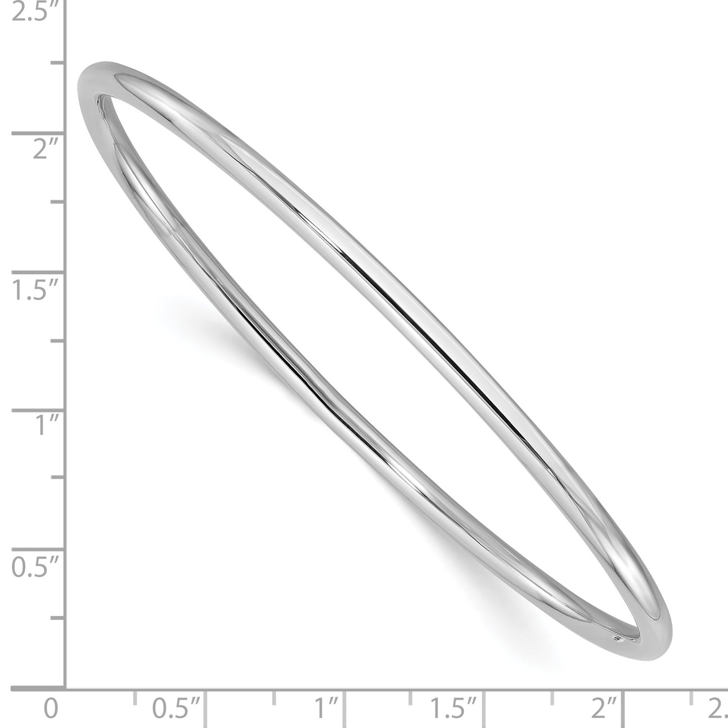 14k White Gold 3.00mm Polished Slip On Bangle