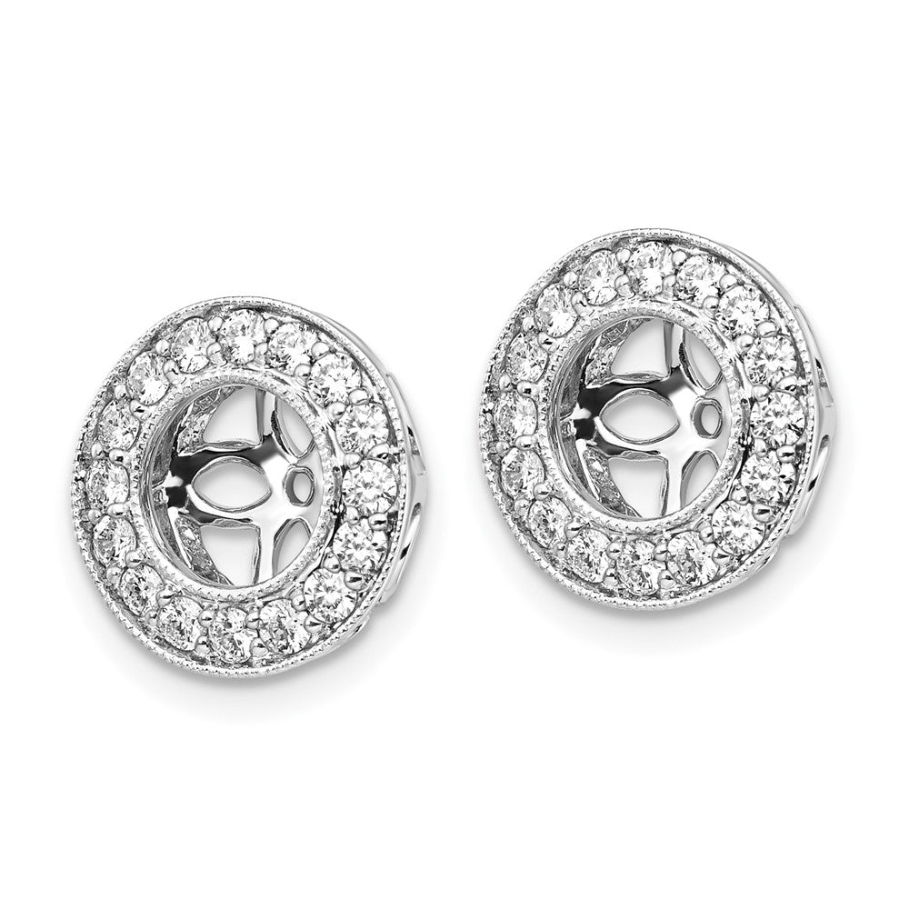 True Origin 14K White Gold 1/2 carat Lab Grown Diamond VS  D E F  for 5.5-6mm Studs Earring Jackets