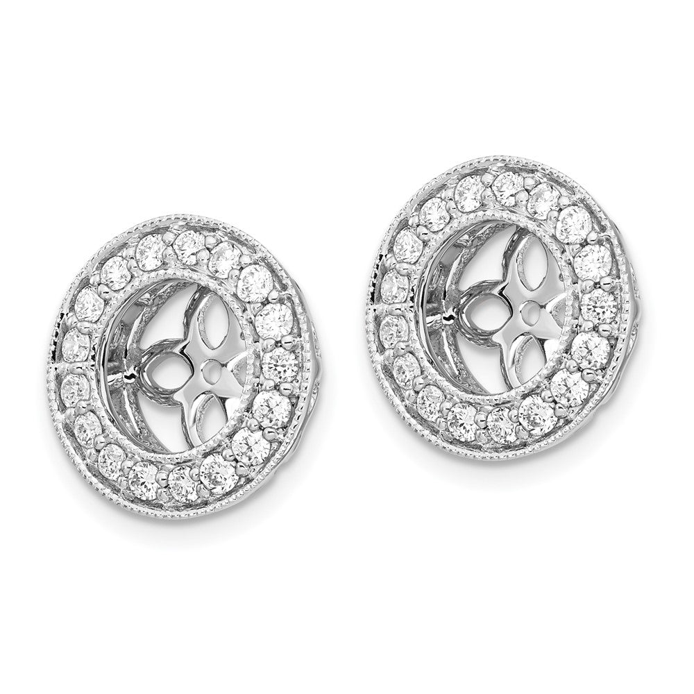 True Origin 14K White Gold 1/2 carat Lab Grown Diamond VS  D E F  for 6.5-7mm Studs Earring Jackets