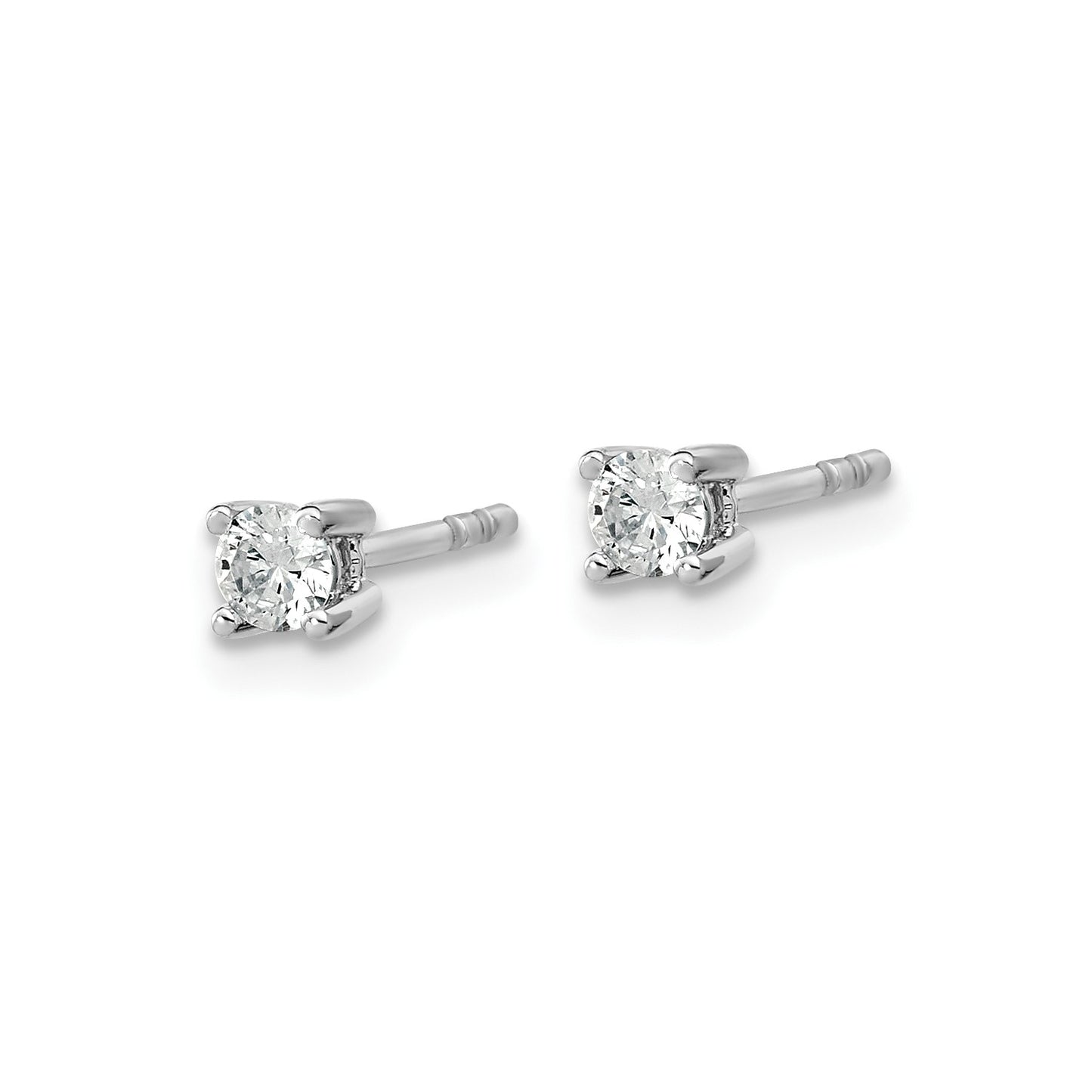 True Origin 14k White Gold 1/5 carat Round Lab Grown Diamond VS DEF 4 Prong Stud Earrings