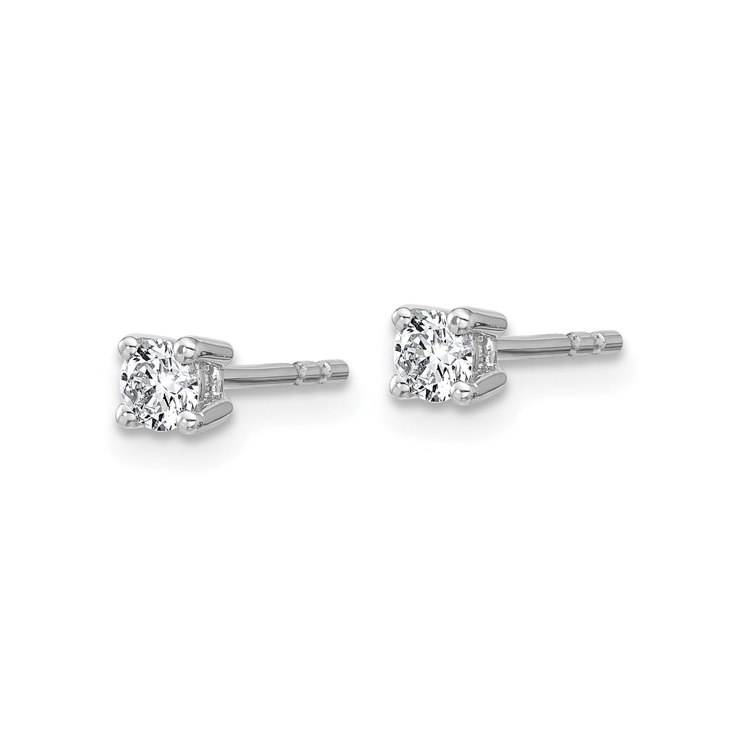 True Origin 14k White Gold 1/4 carat Round Lab Grown Diamond VS DEF 4 Prong Stud Earrings