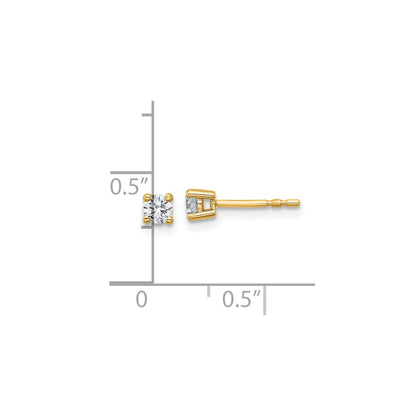 True Origin 14k 1/4 carat Round Lab Grown Diamond VS DEF 4 Prong Stud Earrings