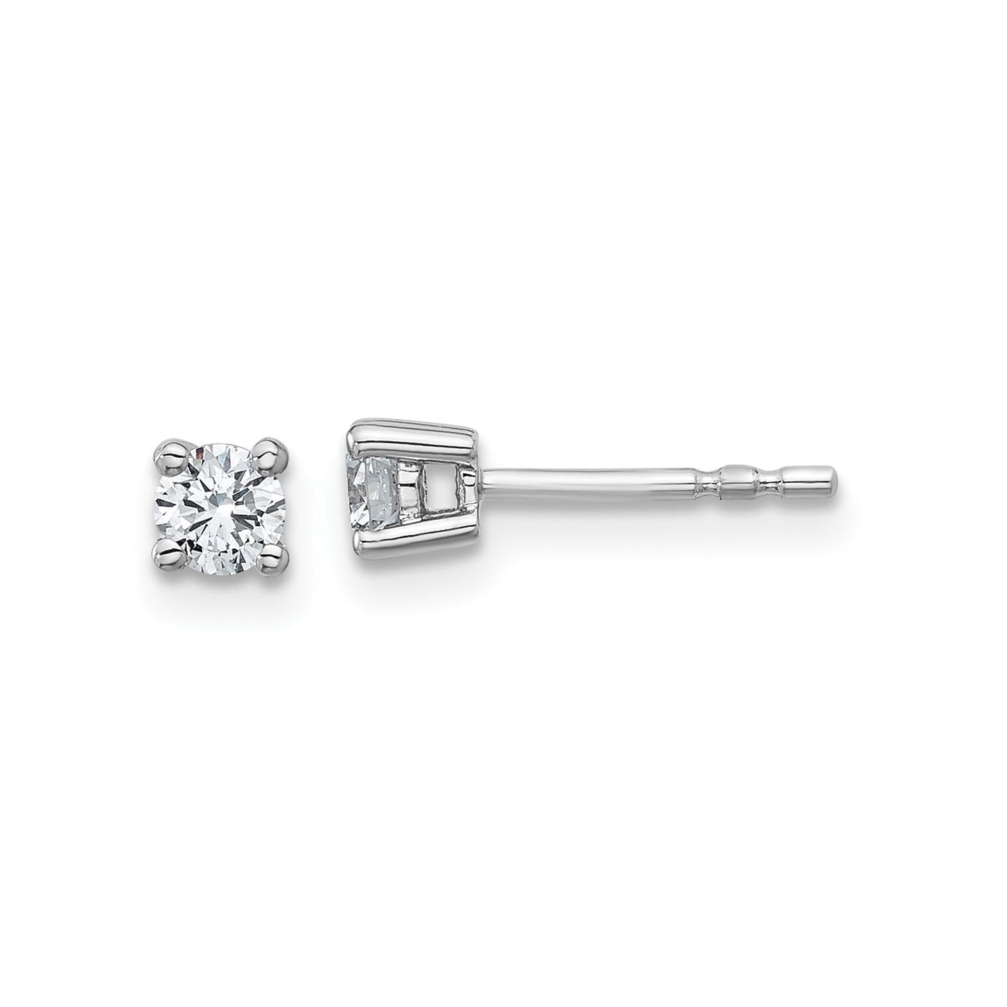 True Origin 14k White Gold 1/3 carat Round Lab Grown Diamond VS DEF 4 Prong Stud Earrings