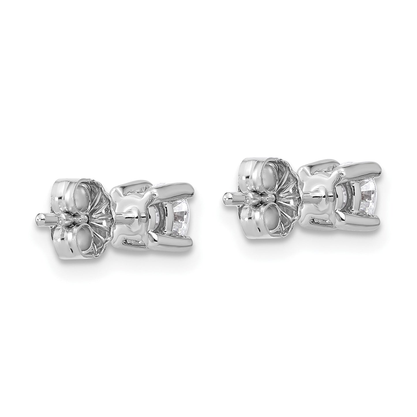 True Origin 14k White Gold 1/2 carat Round Lab Grown Diamond VS DEF 4 Prong Stud Earrings