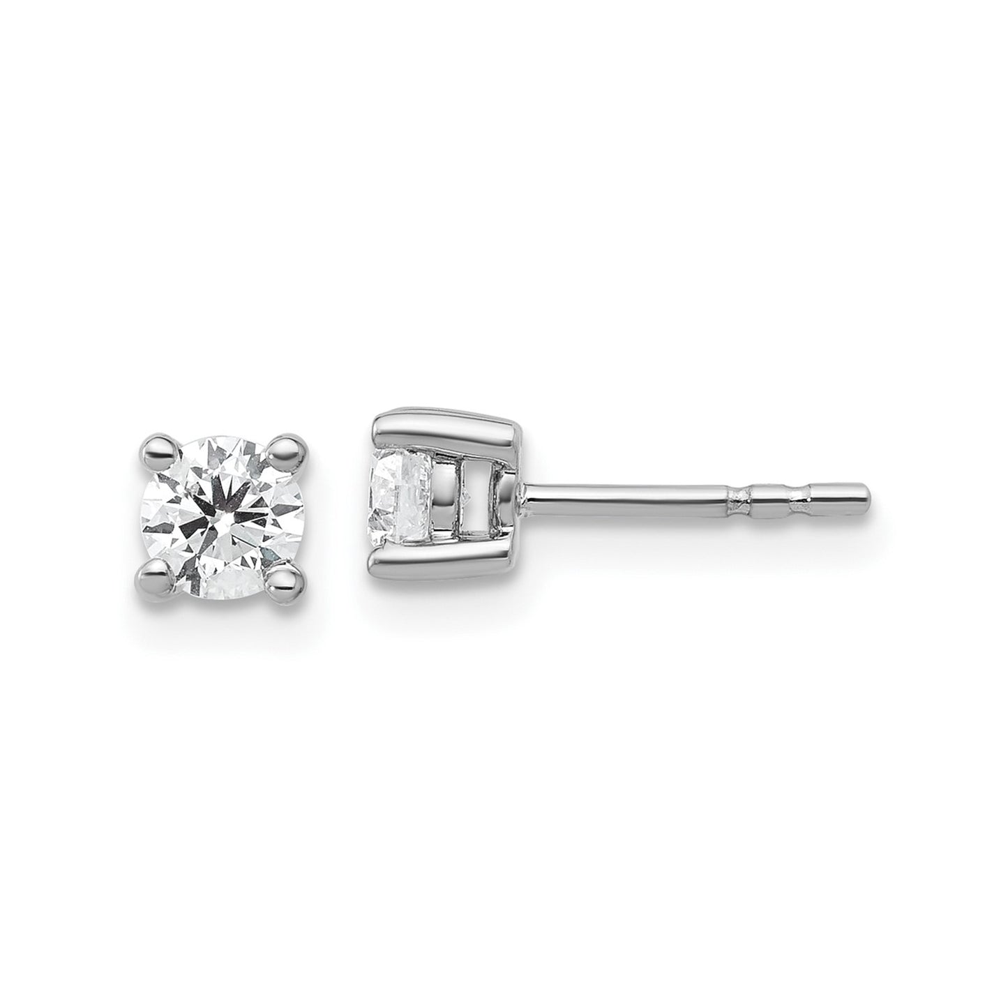 True Origin 14k White Gold 1/2 carat Round Lab Grown Diamond VS DEF 4 Prong Stud Earrings