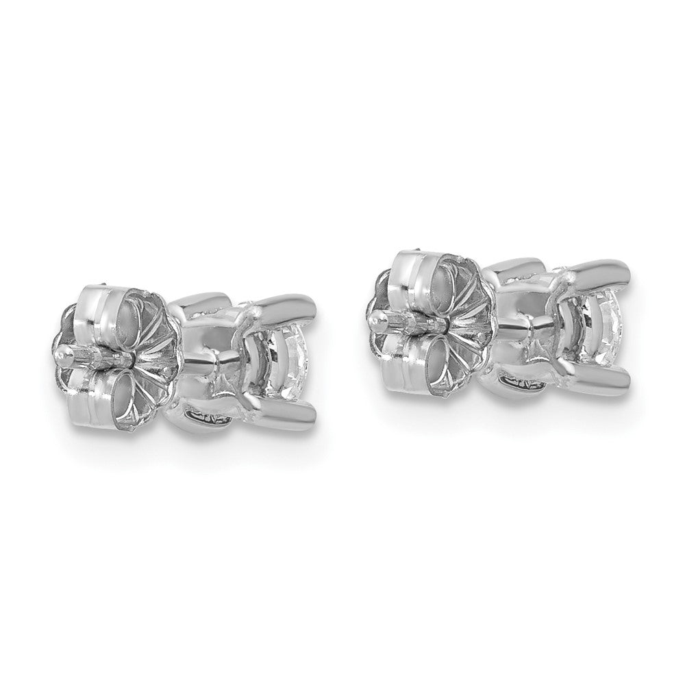 True Origin 14k White Gold 2/3 carat Round Lab Grown Diamond VS DEF 4 Prong Stud Earrings