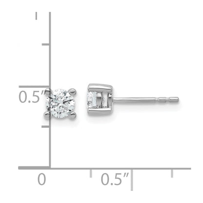 True Origin 14k White Gold 2/3 carat Round Lab Grown Diamond VS DEF 4 Prong Stud Earrings