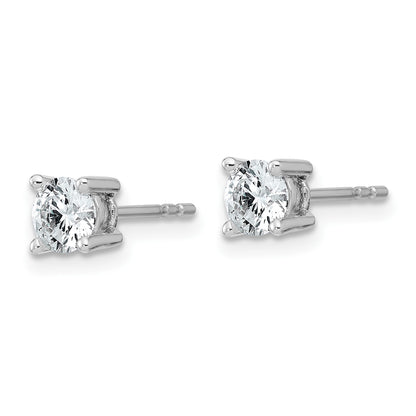 True Origin 14k White Gold 3/4 carat Round Lab Grown Diamond VS DEF 4 Prong Stud Earrings