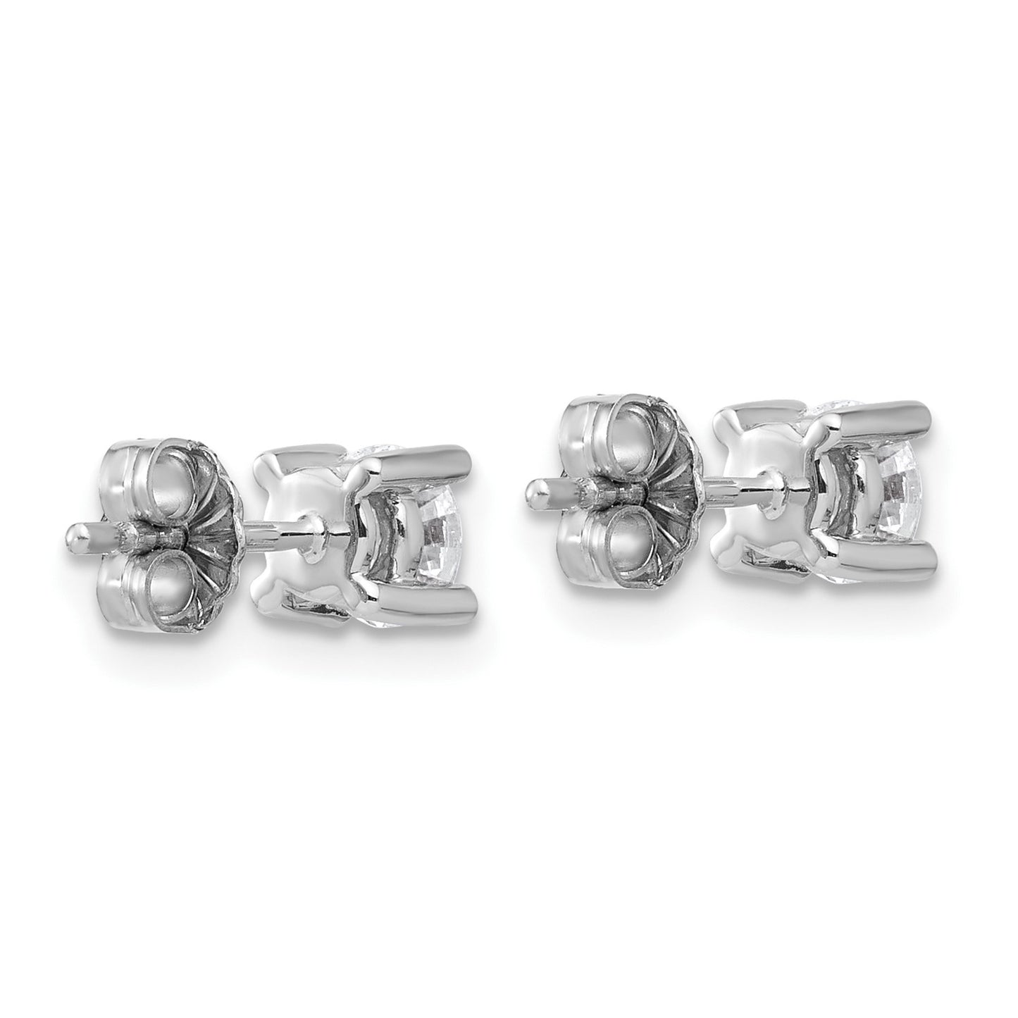 True Origin 14k White Gold 3/4 carat Round Lab Grown Diamond VS DEF 4 Prong Stud Earrings