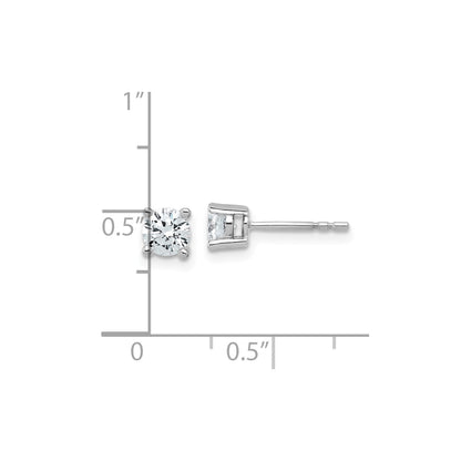 True Origin 14k White Gold 3/4 carat Round Lab Grown Diamond VS DEF 4 Prong Stud Earrings