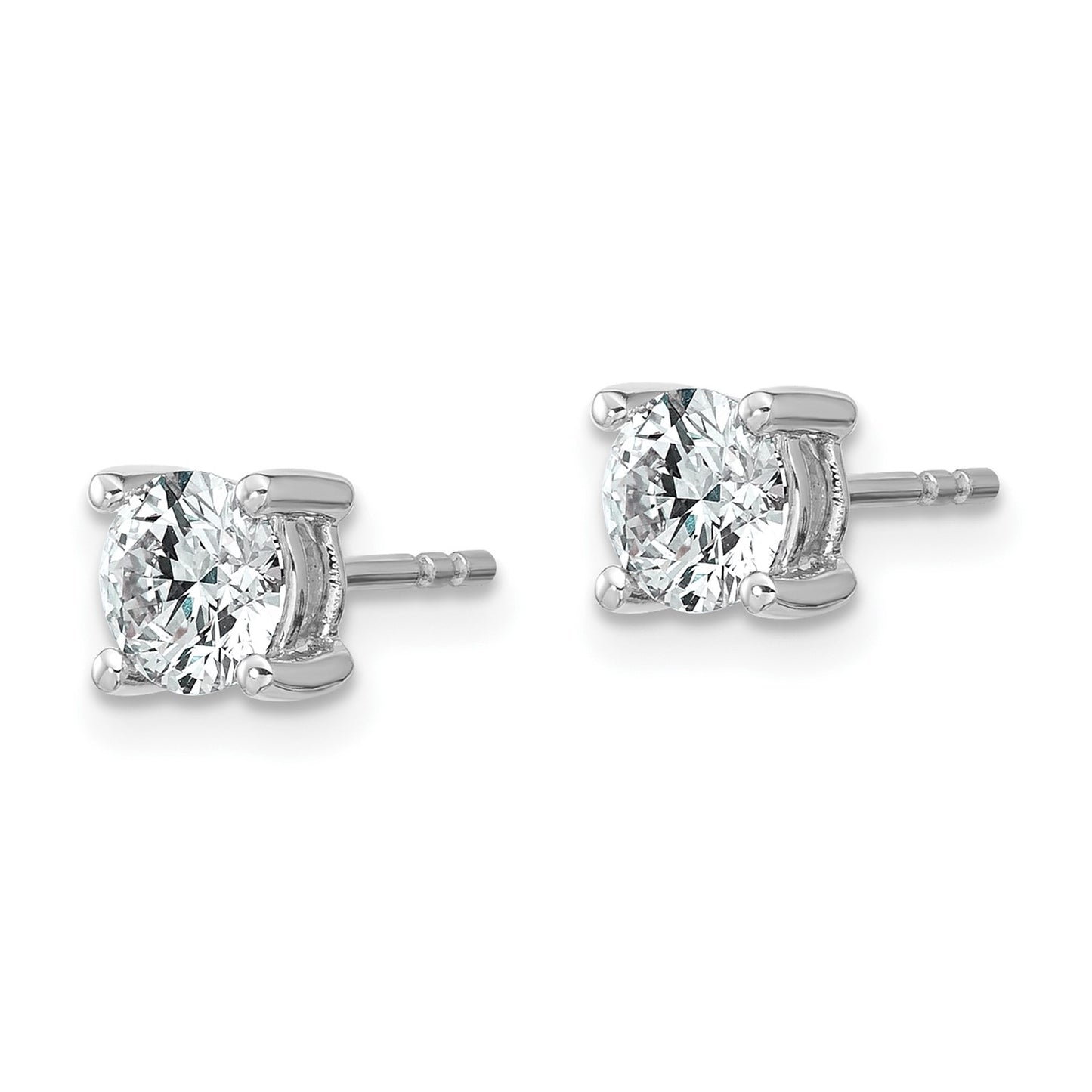 True Origin 14k White Gold 1/5 carat Round Lab Grown Diamond VS DEF 4 Prong Stud Earrings