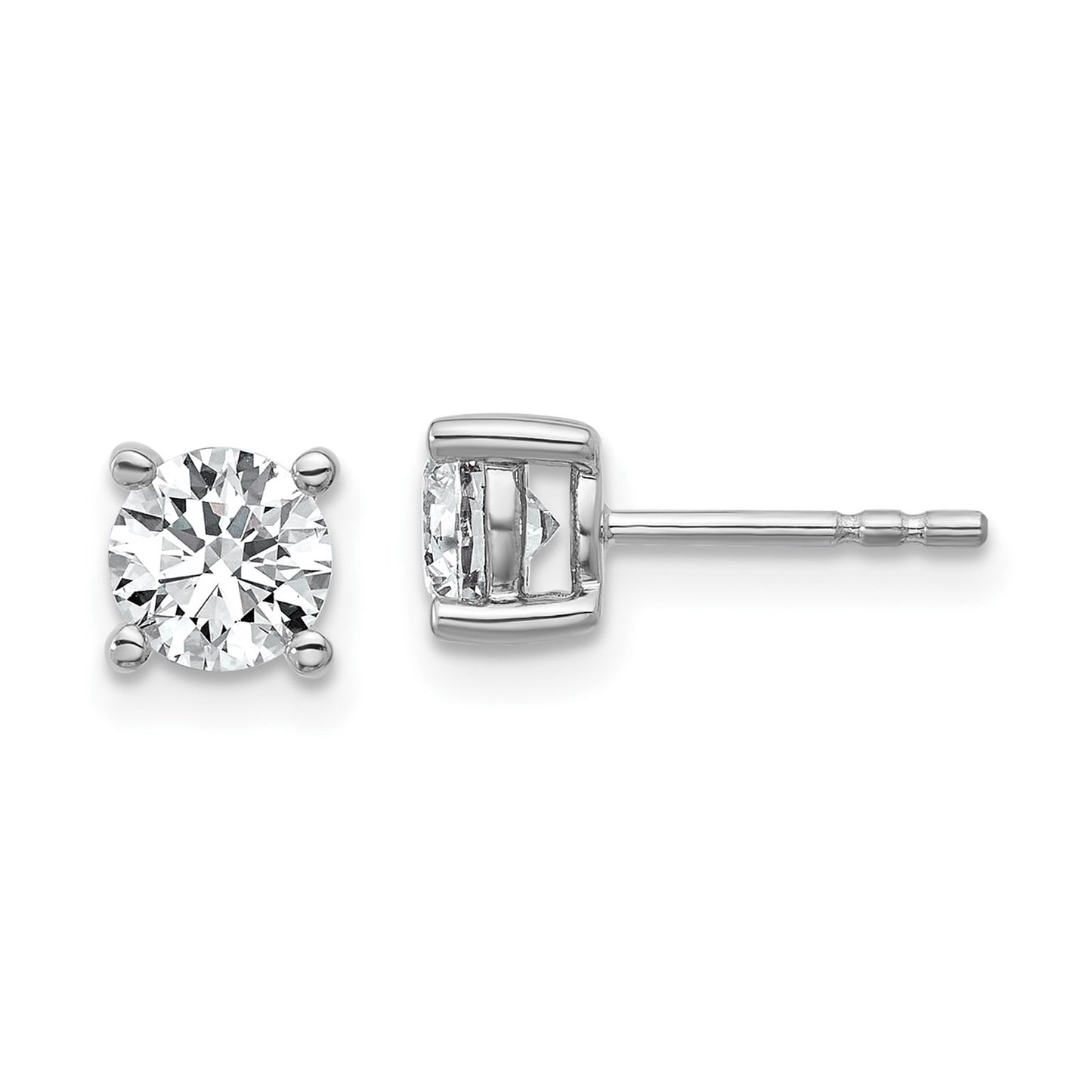 True Origin 14k White Gold 1/5 carat Round Lab Grown Diamond VS DEF 4 Prong Stud Earrings