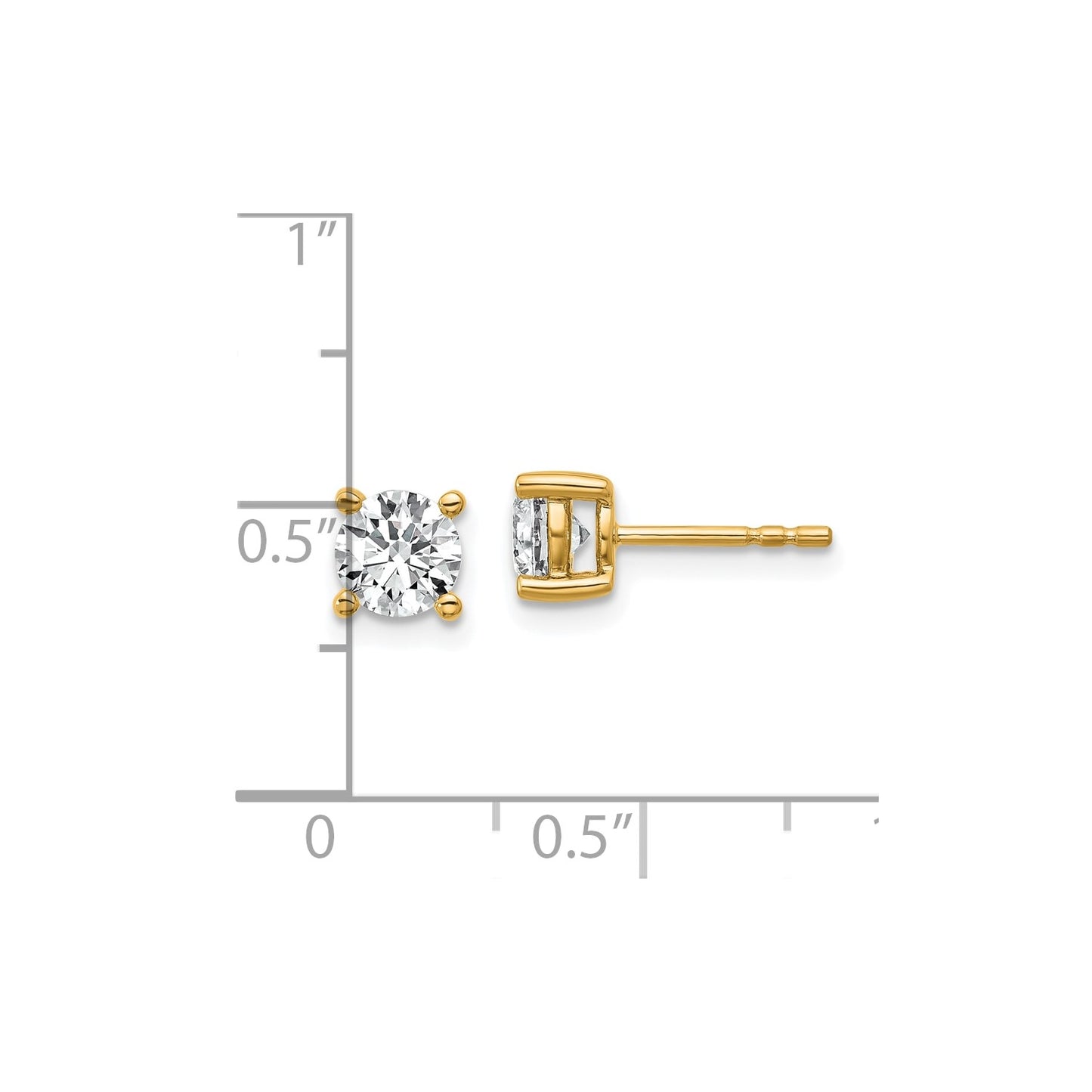 True Origin 14k 1/5 carat Round Lab Grown Diamond VS DEF 4 Prong Stud Earrings