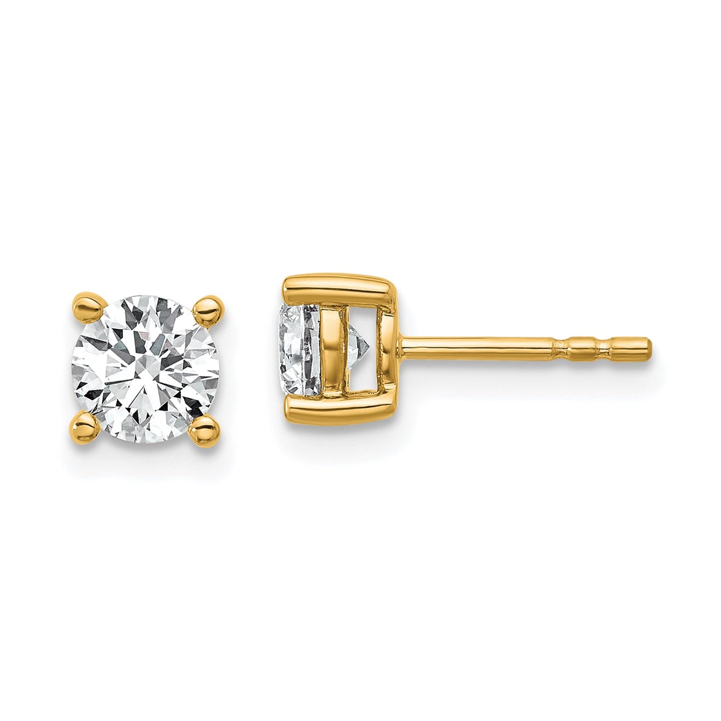 True Origin 14k 1/5 carat Round Lab Grown Diamond VS DEF 4 Prong Stud Earrings