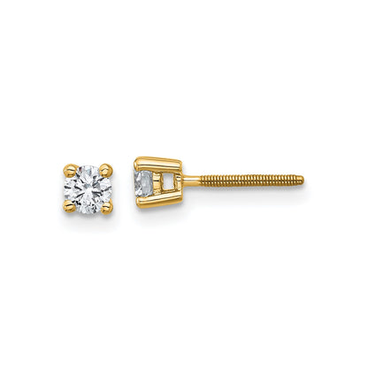 True Origin 14k 1/3 carat Round Lab Grown Diamond VS DEF 4 Prong Screw back Stud Earrings