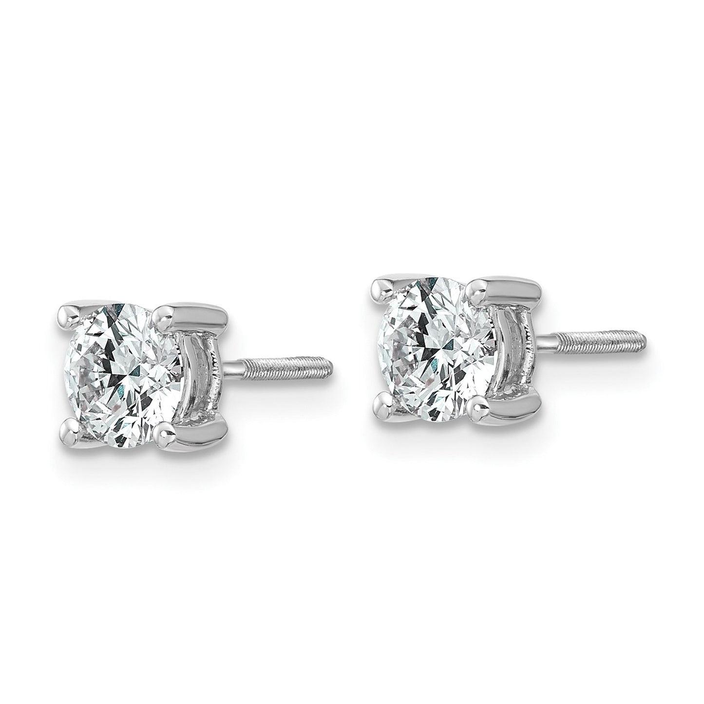 True Origin 14k White Gold 1/5 carat Round Lab Grown Diamond VS DEF 4 Prong Screw back Stud Earrings