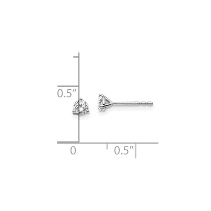 True Origin 14k White Gold 1/3 carat Round Lab Grown Diamond VS DEF 3 Prong Stud Earrings