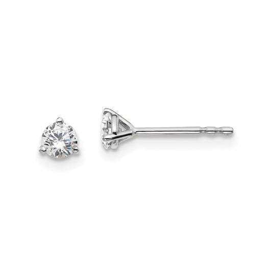 True Origin 14k White Gold 1/3 carat Round Lab Grown Diamond VS DEF 3 Prong Stud Earrings