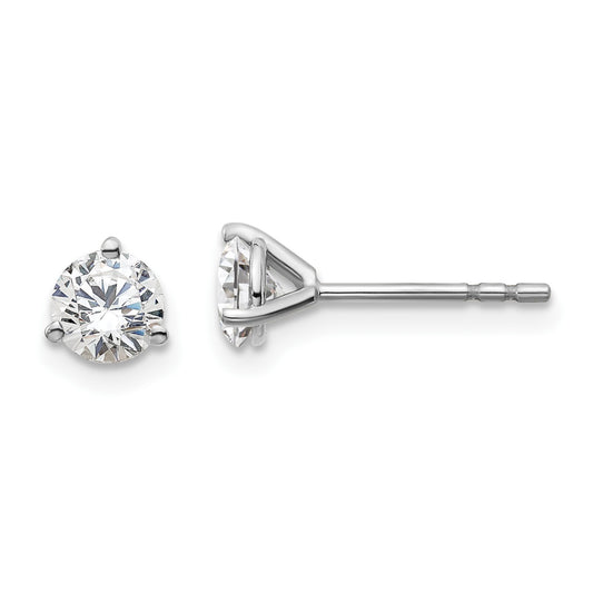 True Origin 14k White Gold 3/4 carat Round Lab Grown Diamond VS DEF 3 Prong Stud Earrings