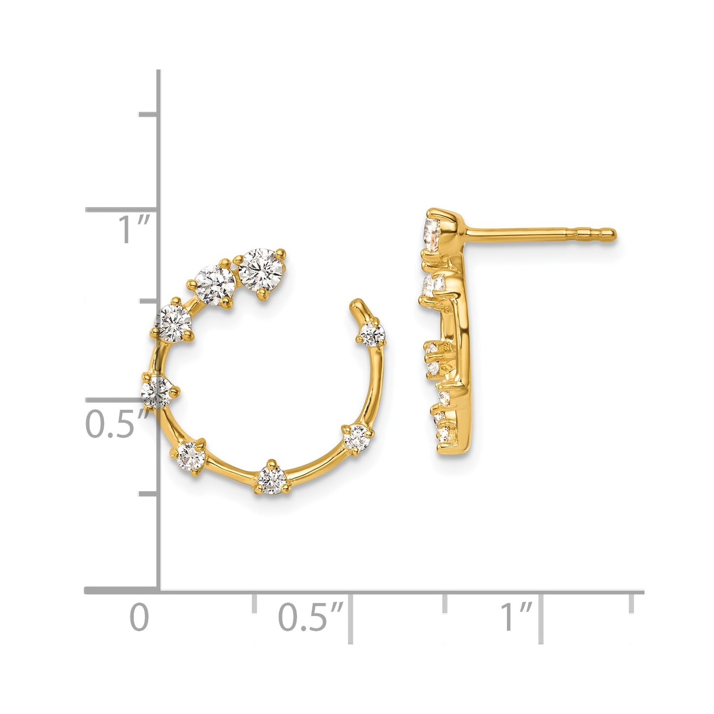 True Origin 14k 5/8 carat Lab Grown Diamond VS DEF Circular Post Earrings