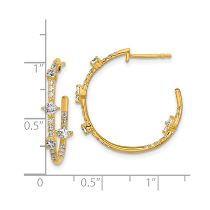 True Origin 14k 1 carat Lab Grown Diamond VS DEF J-Hoop Earrings