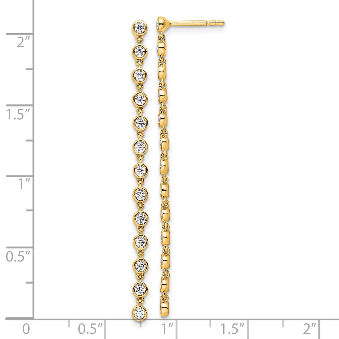 True Origin 14K 5/8 carat Lab Grown Diamond VS DEF Graduated Dangle Post Earring