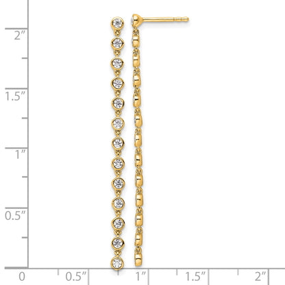 True Origin 14K 5/8 carat Lab Grown Diamond VS DEF Graduated Dangle Post Earring