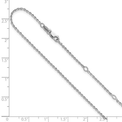 SS Rh-plate Polish/Dia-cut 1.45mm Cable 1in+1in Adjustable Chain