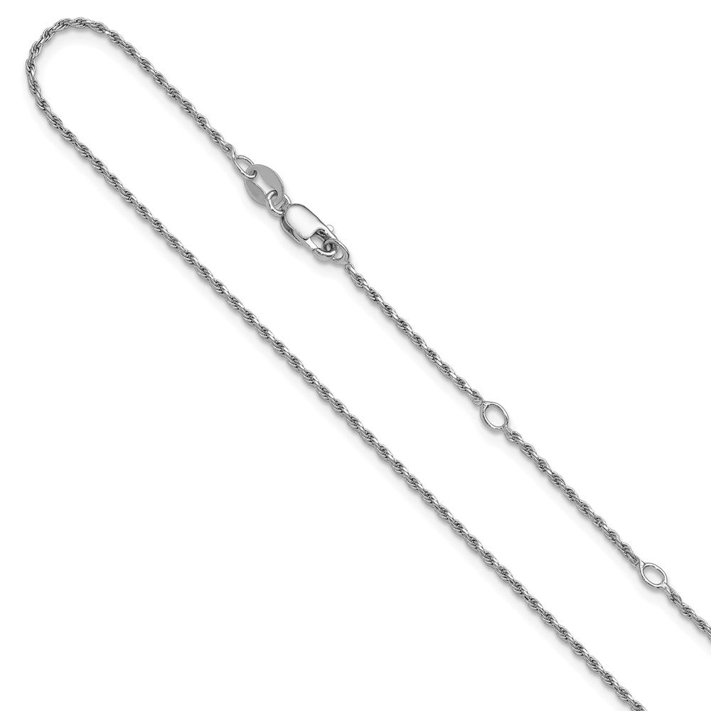 Sterling Silver 1.2mm D/C Rope 1in+1in Adjustable Chain