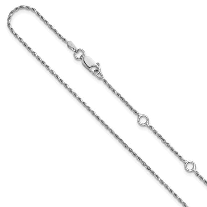 Sterling Silver 1.4mm D/C Rope 1in+1in Adjustable Chain