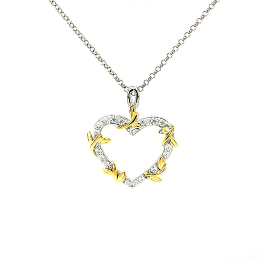 Two-Tone Heart Pendant | Sterling Silver | Moissanite | Power of a Mother’s Love