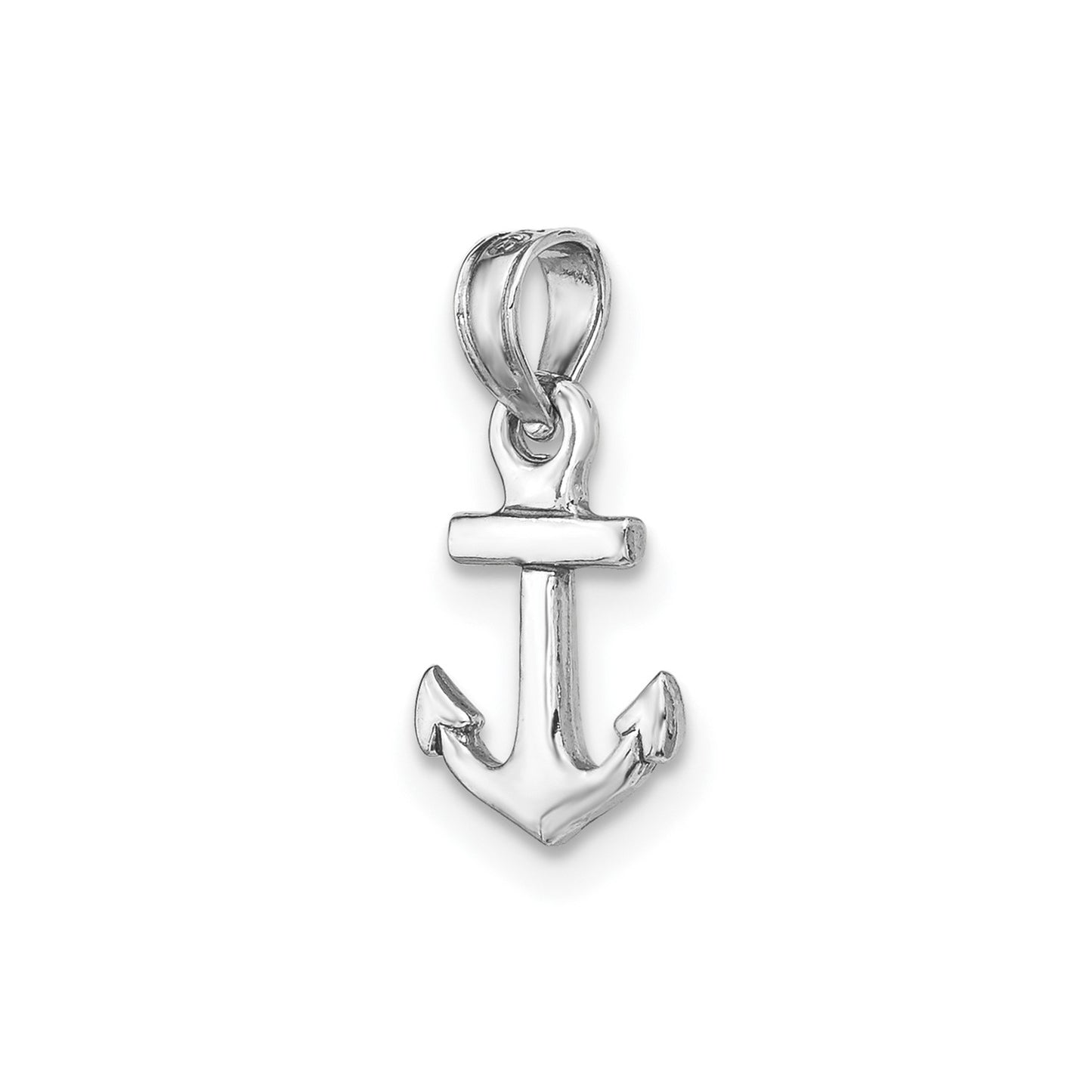 14k White Gold Mini Anchor Pendant