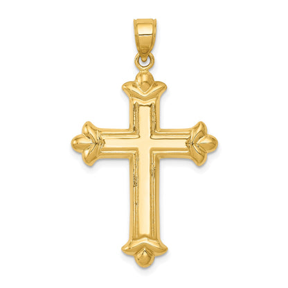 14k Reversible Diamond-cut Cross Pendant