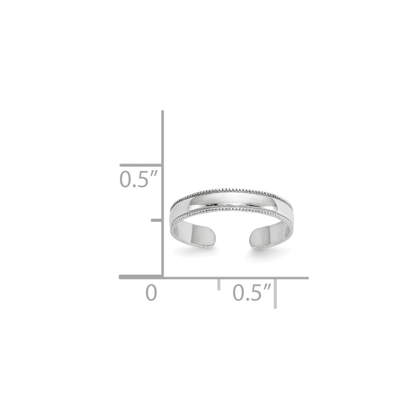 14K White Gold Milgrain Adjustable Toe Ring