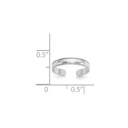 14K White Gold Milgrain Adjustable Toe Ring