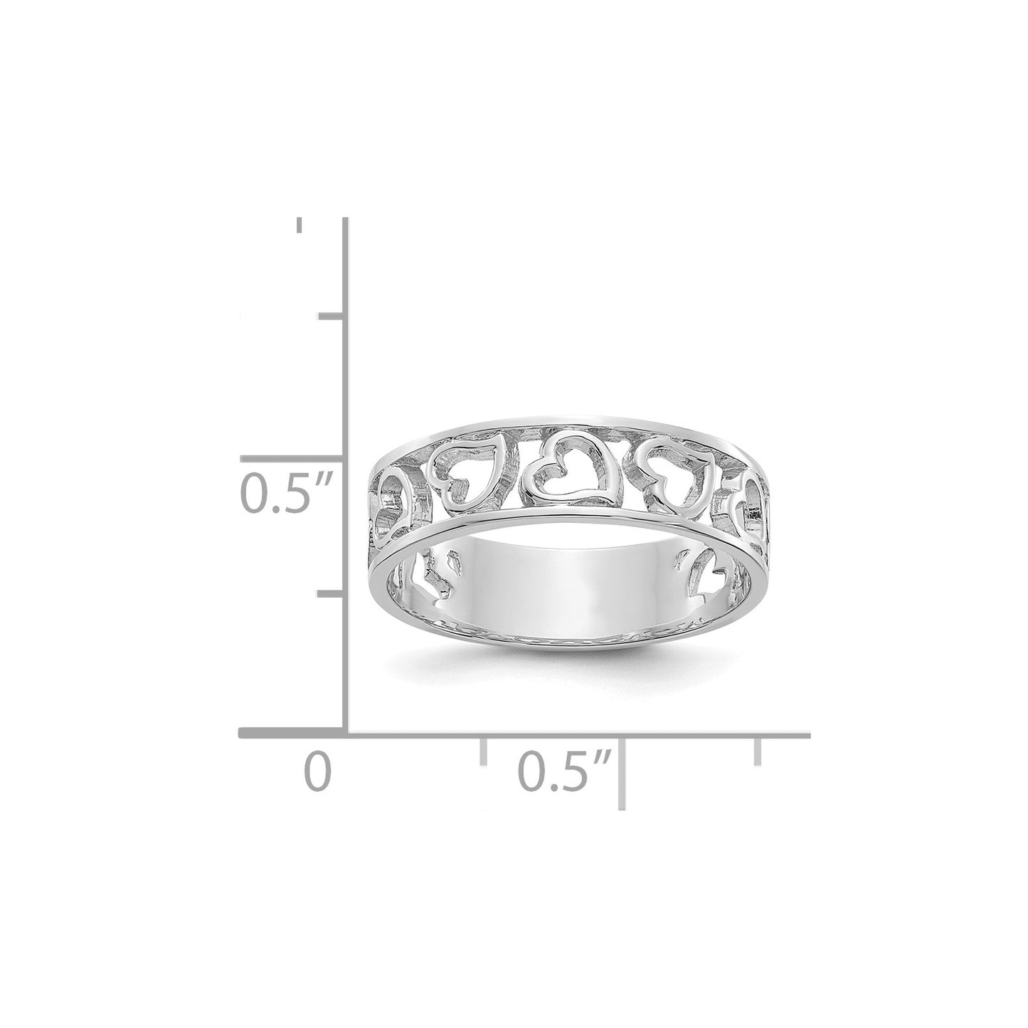 14k White Gold Heart Ring