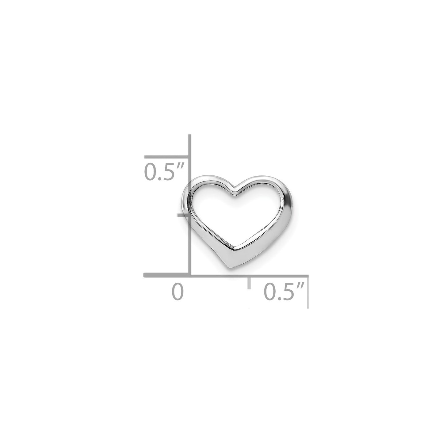 14K White Gold 2-D Floating Heart Charm