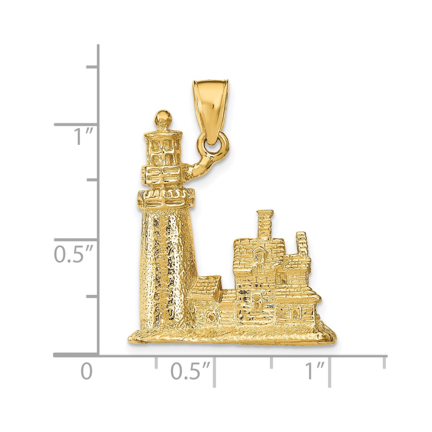 14k 3D Cape Cod Lighthouse Pendant