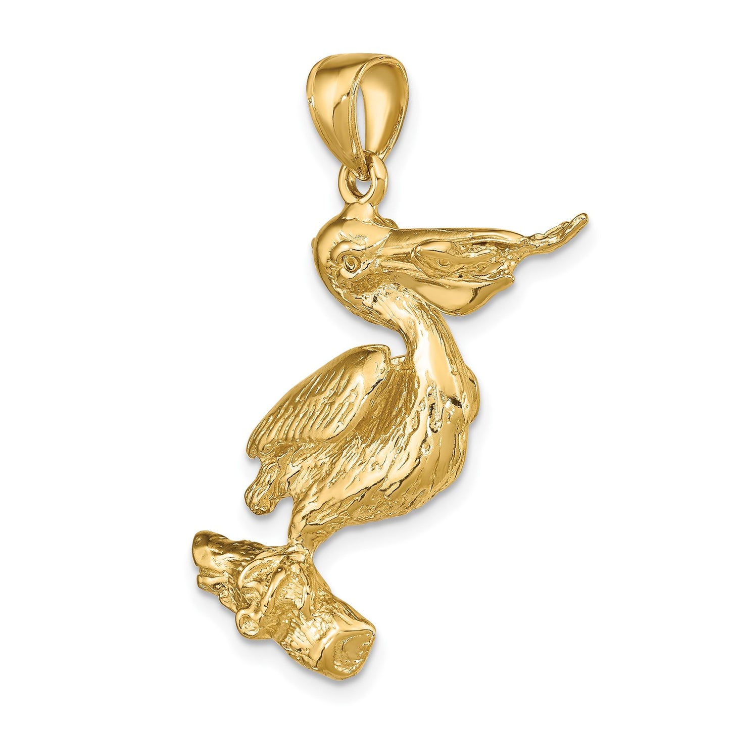 14k 3-D Pelican Pendant