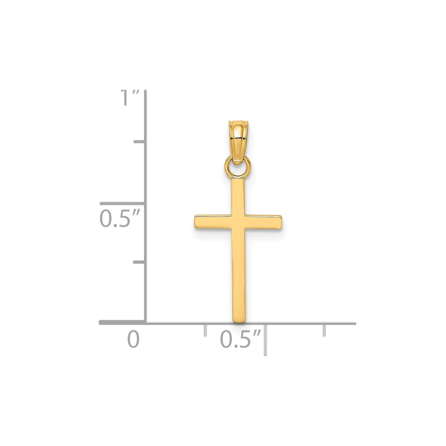 14K Polished Small Cross Charm