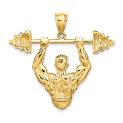 14K Bodybuilder Pendant