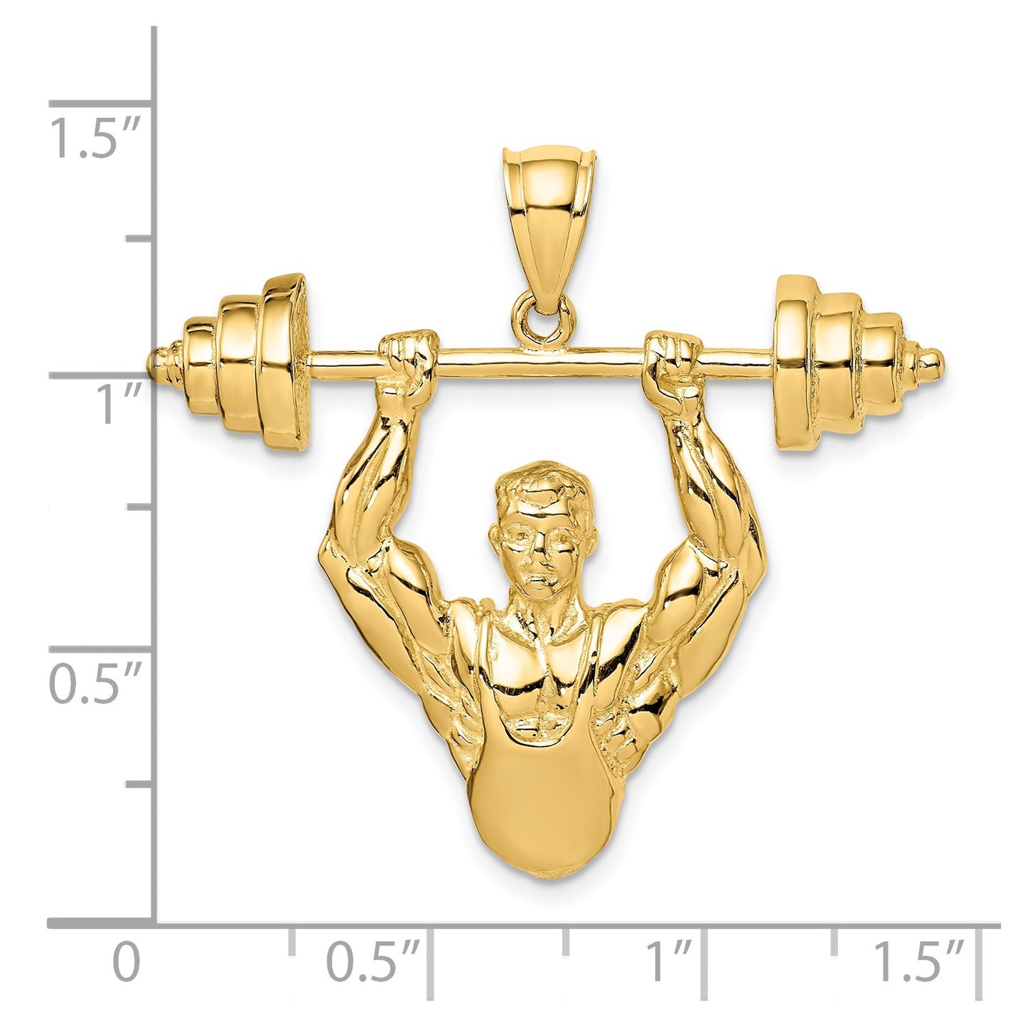 14K Bodybuilder Pendant