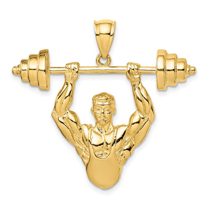 14K Bodybuilder Pendant