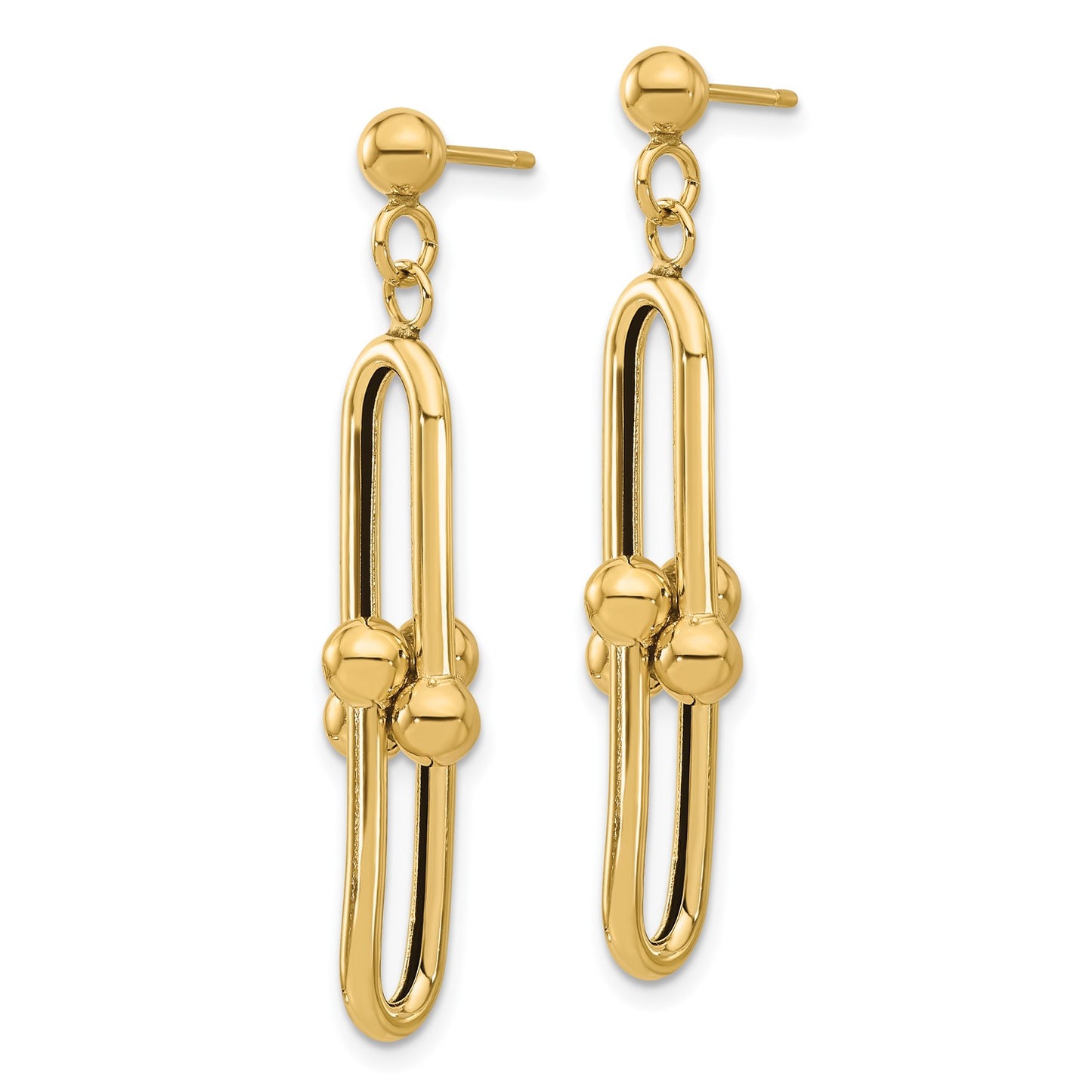 14K Polished Fancy Link Dangle Earrings